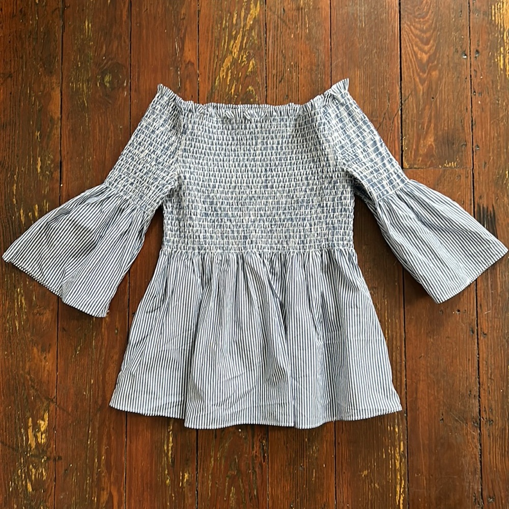 Zara striped smocked top. Size Small